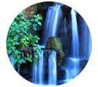 Waterfall over rocks - negative ions. The Richway Biomat